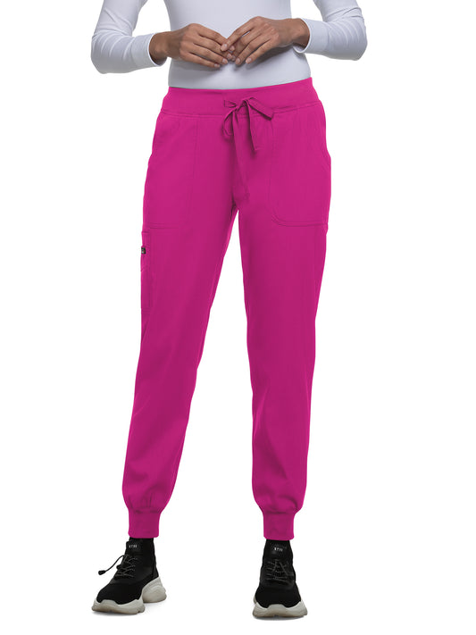 Women's 6-Pocket Stretch Jogger Fierce Scrub Pant - 750 - Azalea Pink