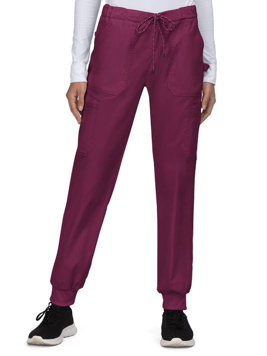 Women's 8-Pocket Jogger Giana Scrub Pant - 752 - Wine