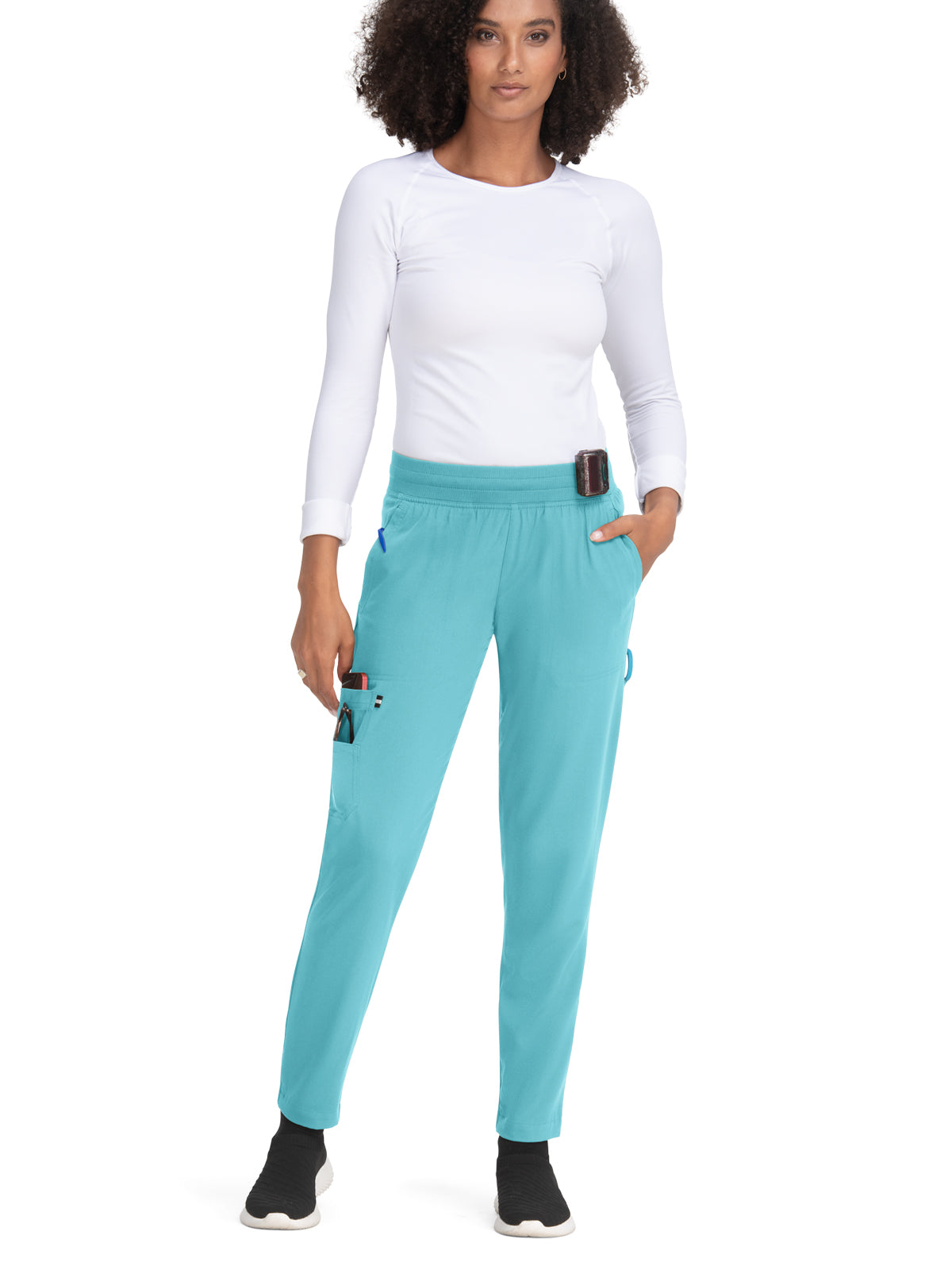 Women's 7-Pocket Jogger-Style Smart Daily Scrub Pant - 756 - Sea Glass