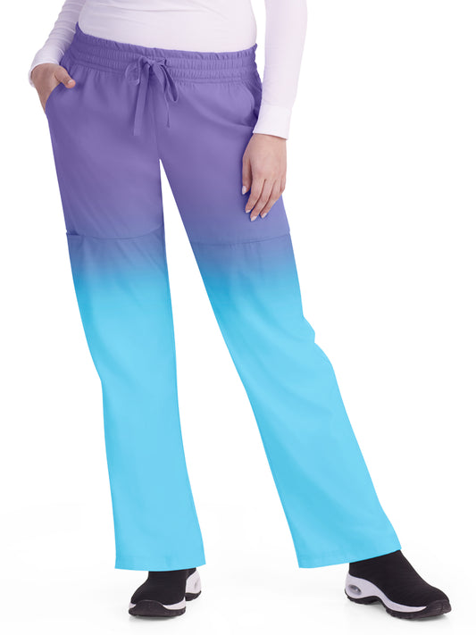 Women's 5-Pocket Ombre Straight Leg Descent Scrub Pant - 772 - French Lavender Blue