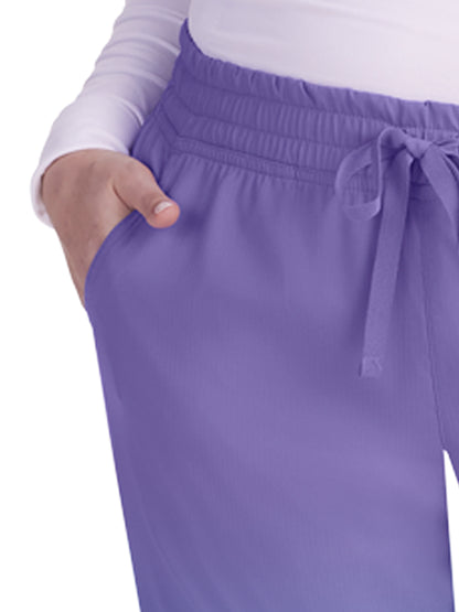 Women's Drawstring Elastic Ombre Descent Scrub Pant - 772 - French Lavender Blue
