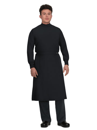 Unisex Ribbed Cuff Clinical Cover Gown - 906 - Black