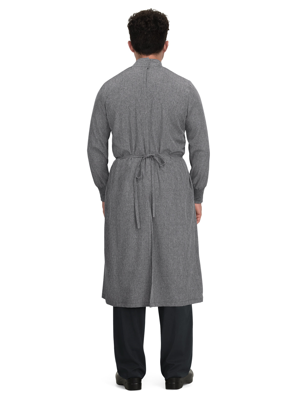 Unisex Ribbed Cuff Clinical Cover Gown - 906 - Heather Grey