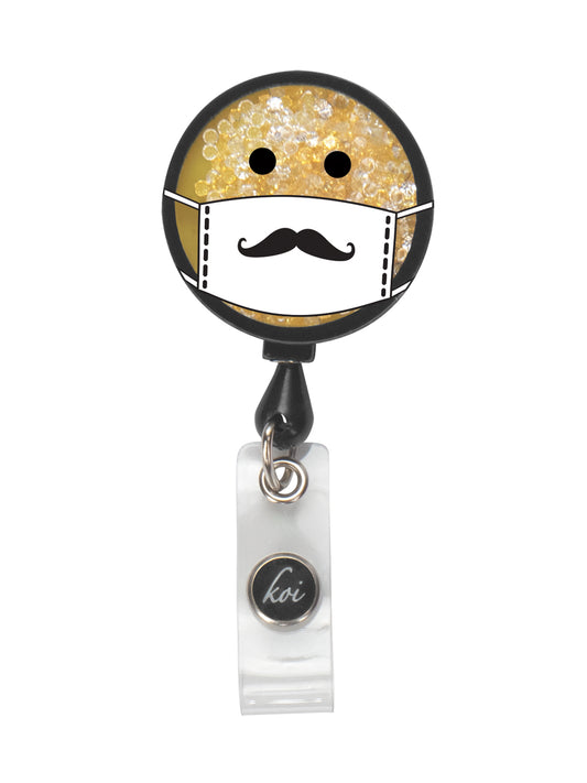 Shaker-Style ID Badge Reel - A156 - Masked Smiley