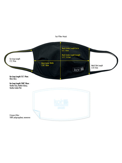 Replaceable PM2.5 Activated Filter Fashion Face Mask - A159 - Black