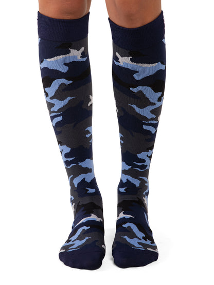 Antimicrobial Compression Socks, 1 Pair - A169 - Camo Blues