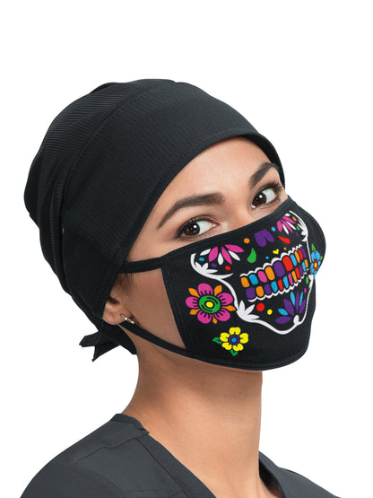 Knit Fashion Mask - A175 - Day of The Dead Rainbow