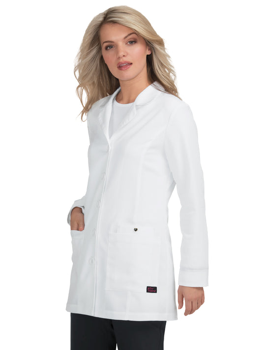 Women's Three-Pocket 32" Marigold Lab Coat - B400 - White