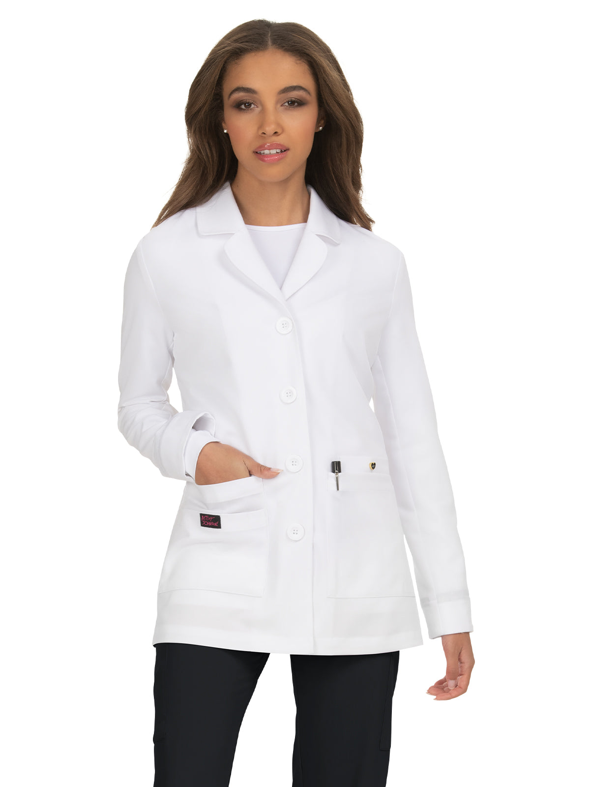 Women's Five-Pocket 29" Canna Lab Coat - B402 - White