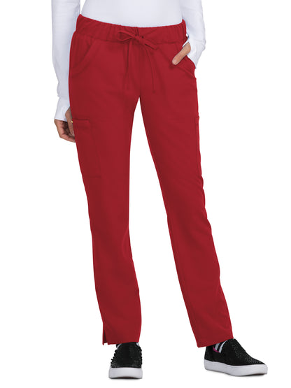 Women's 6-Pocket Slim Fit Buttercup Scrub Pants - B700 - Ruby