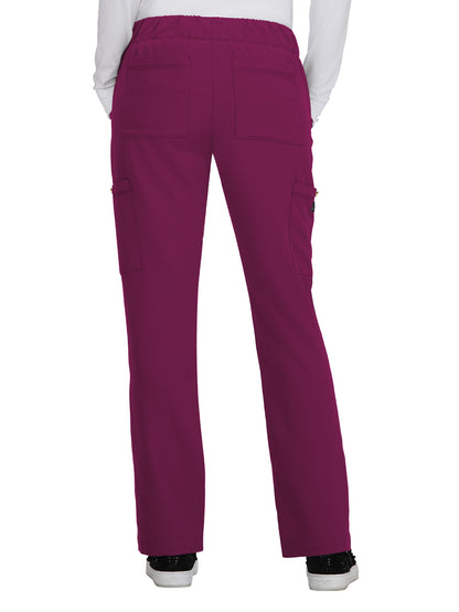 Women's 6-Pocket Slim Fit Buttercup Scrub Pants - B700 - Raspberry