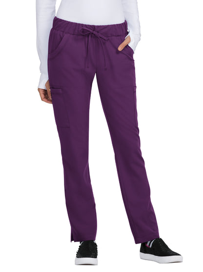 Women's 6-Pocket Slim Fit Buttercup Scrub Pants - B700 - Eggplant