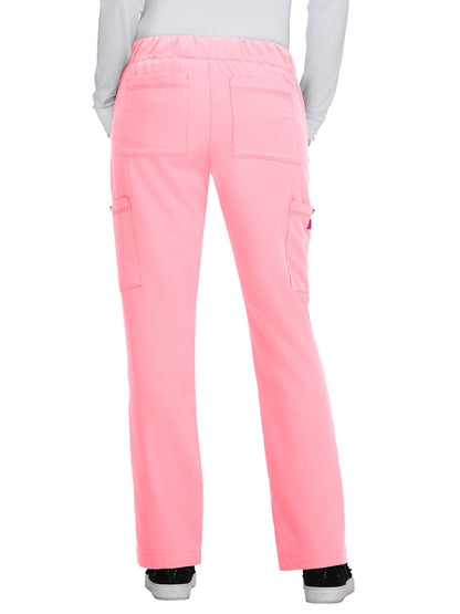 Women's 6-Pocket Slim Fit Buttercup Scrub Pants - B700 - Sweet Pink