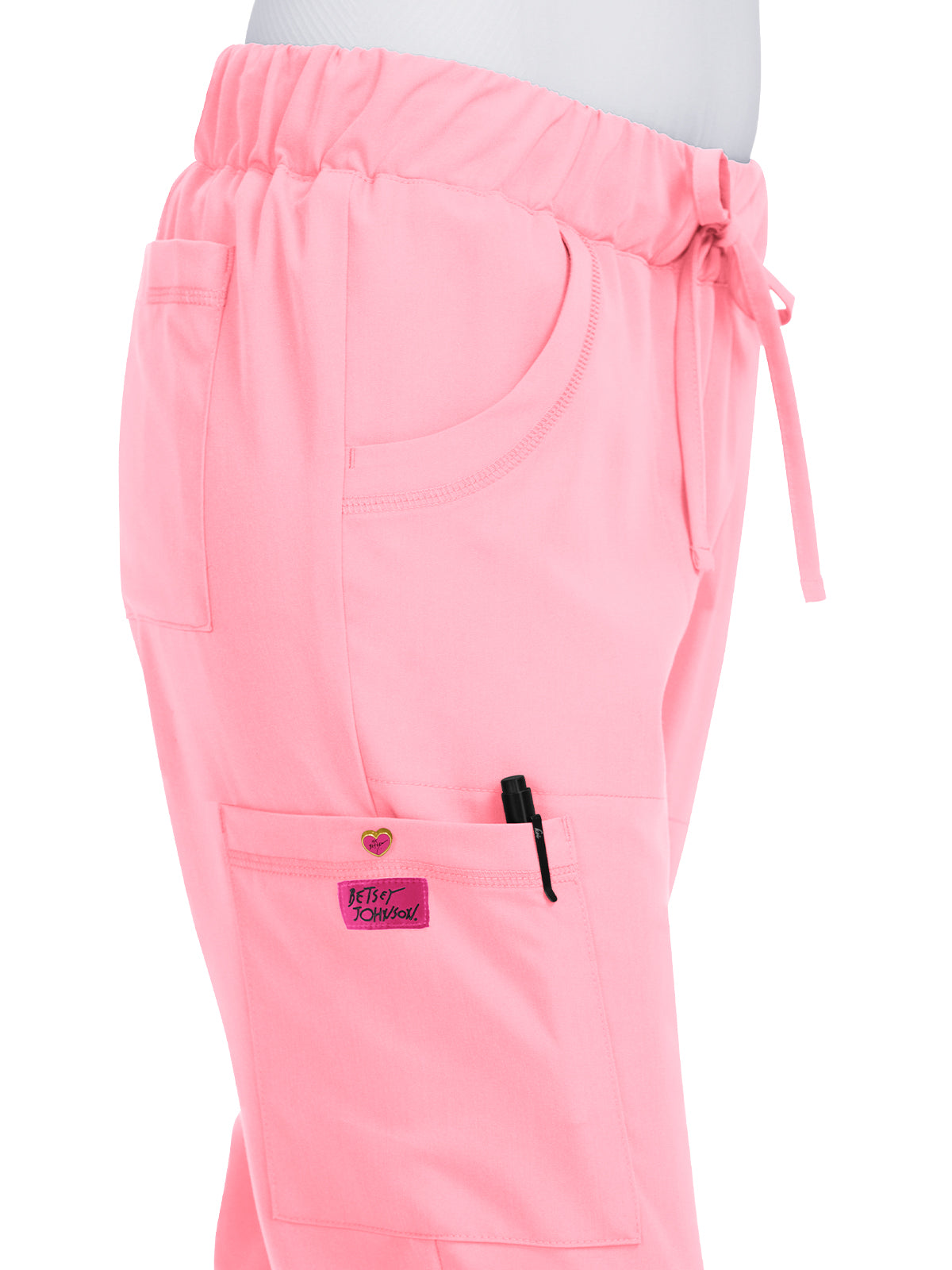 Women's 6-Pocket Slim Fit Buttercup Scrub Pants - B700 - Sweet Pink