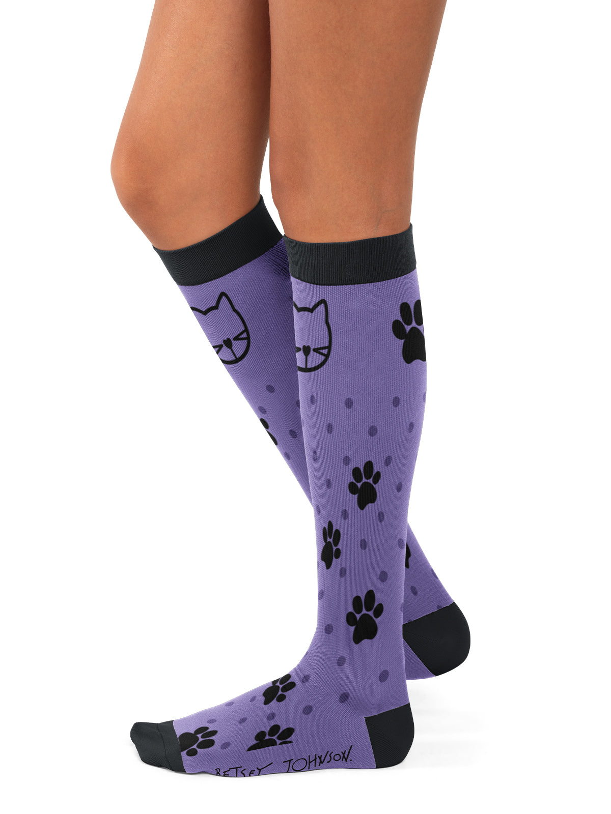 Women's 15-20 mmhg Compression Socks, 2 pairs - BA179 - Betsey Kitty