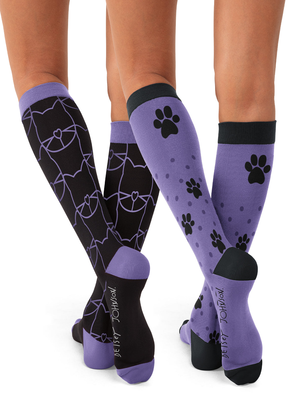 Women's 15-20 mmhg Compression Socks, 2 pairs - BA179 - Betsey Kitty