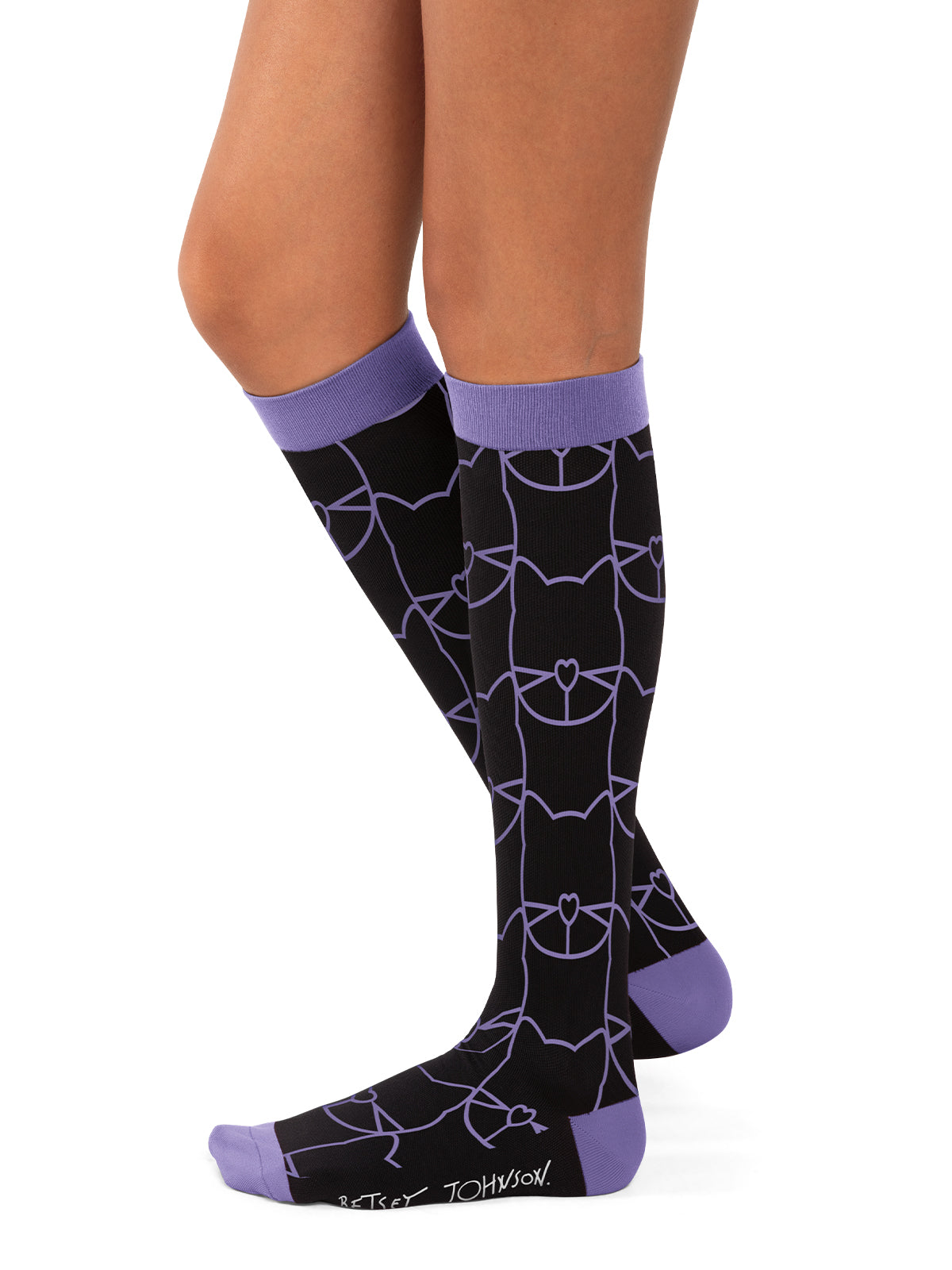 Women's 15-20 mmhg Compression Socks, 2 pairs - BA179 - Betsey Kitty