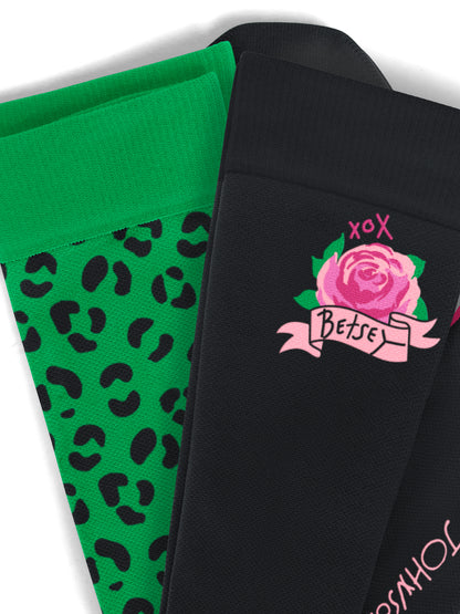 Women's Compression Socks & Hosiery - BA179 - Leopard Flora