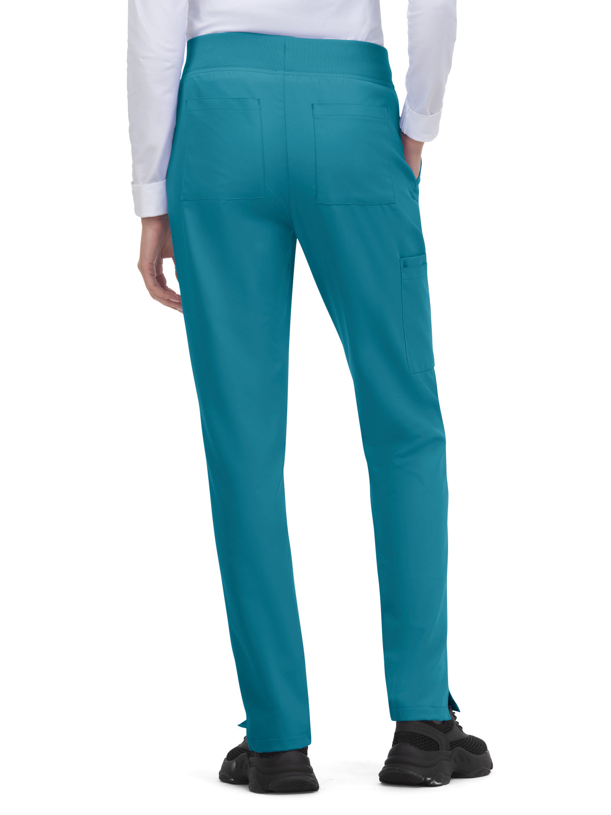 Women's 7-Pocket Drawstring Elastic Waist Atria Scrub Pant - C701 - Teal