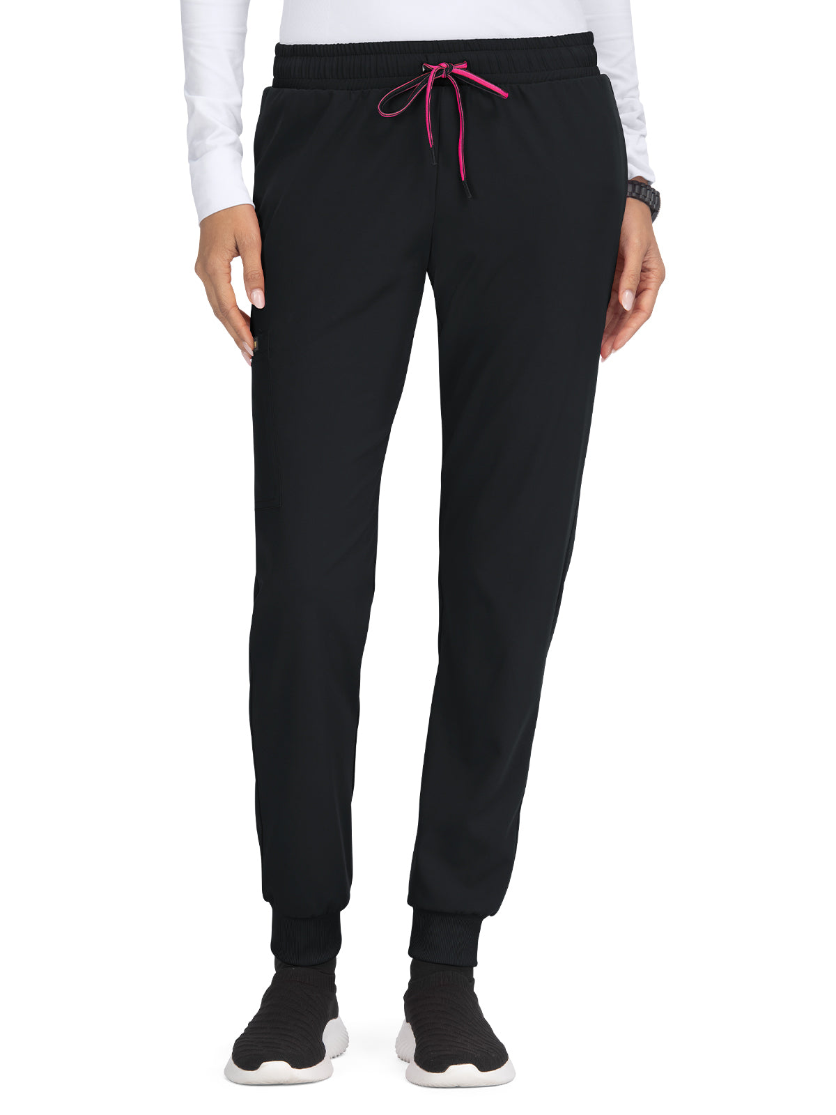 Women's 5-Pocket Double-Sided Drawcord Jogger Shanelle Scrub Pant - F700 - Black