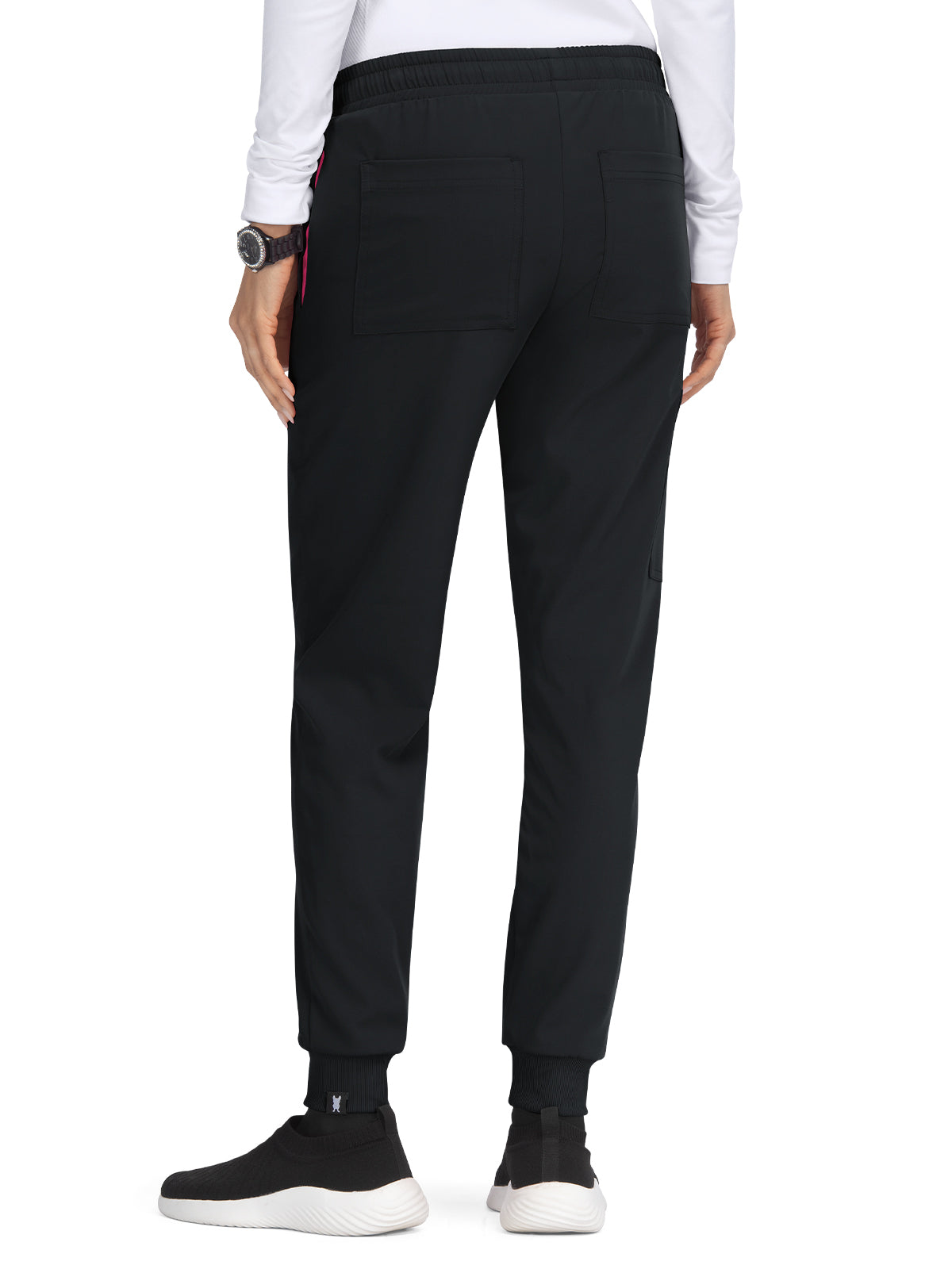 Women's 5-Pocket Double-Sided Drawcord Jogger Shanelle Scrub Pant - F700 - Black