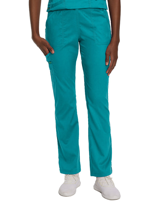 Women's 5-Pocket Straight Leg Cargo Scrub Pant - 2042 - Teal