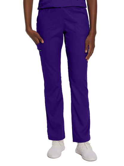 Women's 5-Pocket Straight Leg Cargo Scrub Pant - 2042 - Grape