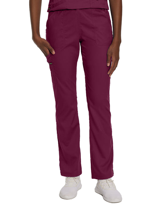 Women's 5-Pocket Straight Leg Cargo Scrub Pant - 2042 - Wine