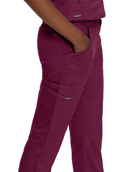 Women's 5-Pocket Straight Leg Cargo Scrub Pant - 2042 - Wine