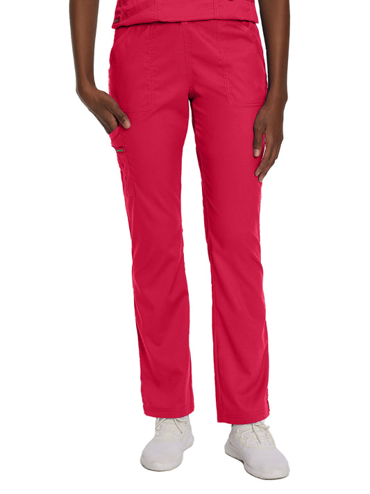 Women's 5-Pocket Straight Leg Cargo Scrub Pant - 2042 - True Red