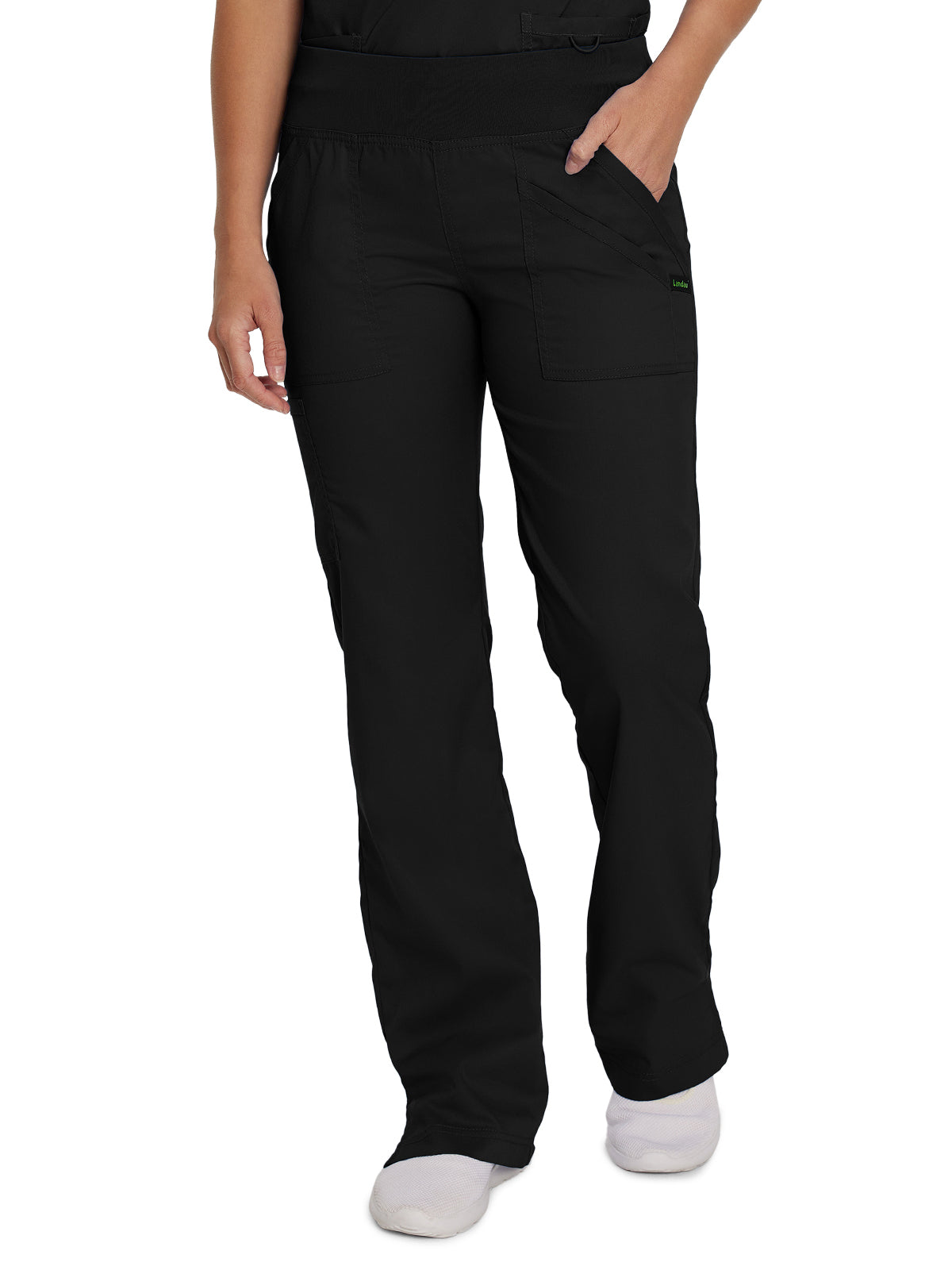 Women's 4-Pocket Straight Leg Yoga Scrub Pant - 2043 - Black