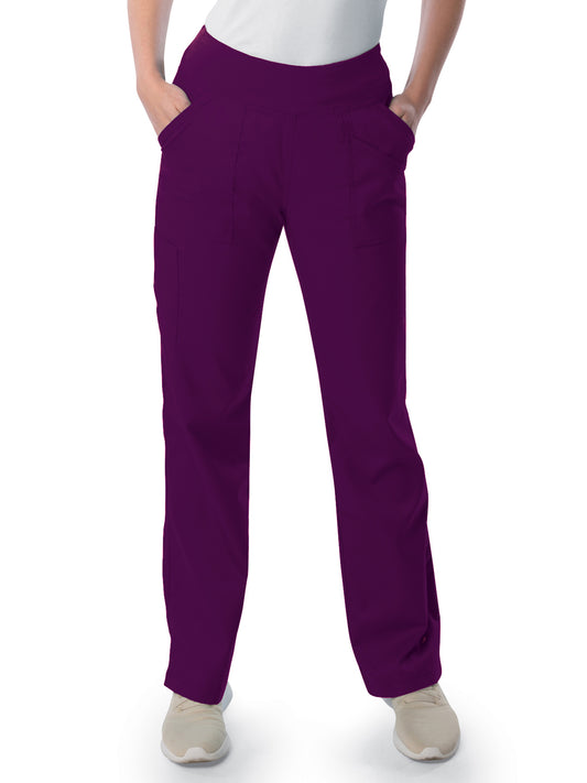 Women's 4-Pocket Straight Leg Yoga Scrub Pant - 2043 - New Eggplant