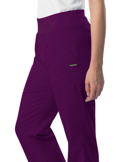 Women's 4-Pocket Straight Leg Yoga Scrub Pant - 2043 - New Eggplant