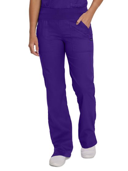 Women's 4-Pocket Straight Leg Yoga Scrub Pant - 2043 - Grape