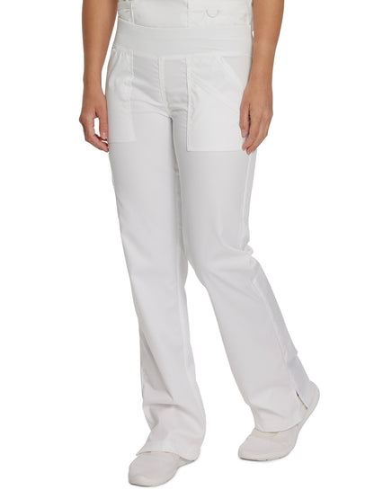 Women's 4-Pocket Straight Leg Yoga Scrub Pant - 2043 - White