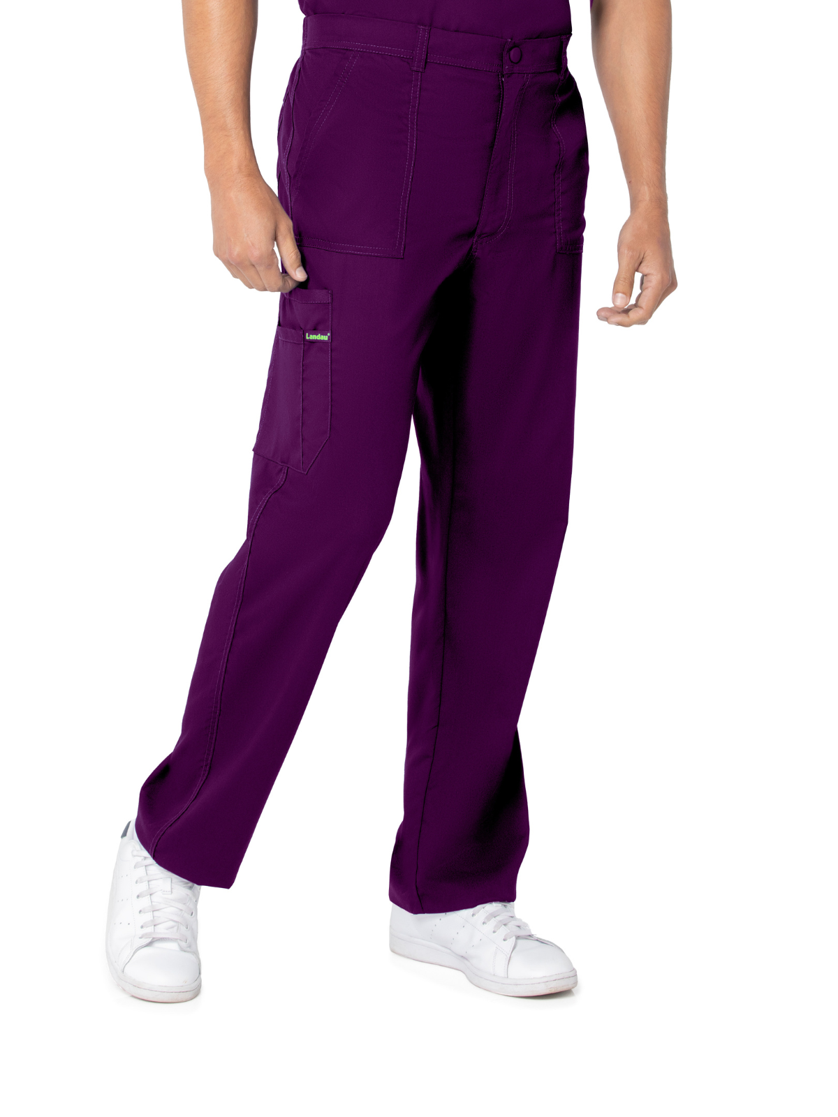 Men's 6-Pocket Straight-Leg Cargo Scrub Pant - 2103 - New Eggplant