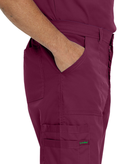 Men's 6-Pocket Straight-Leg Cargo Scrub Pant - 2103 - Wine