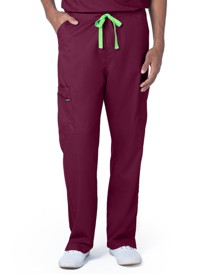 Unisex 6-Pocket Straight Leg Cargo Scrub Pant - 2104 - Wine