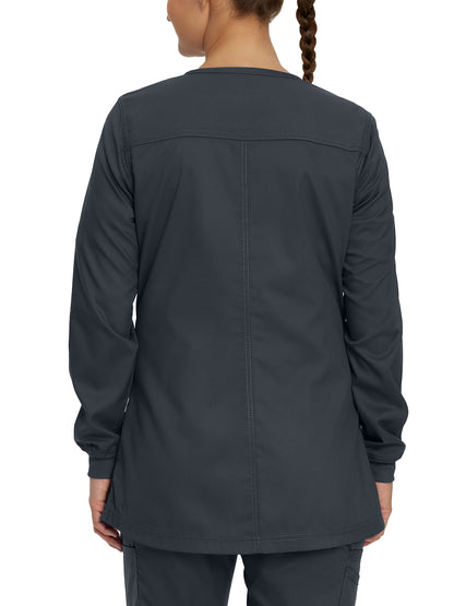 Women's Snap Front Scrub Jacket - 3038 - Graphite