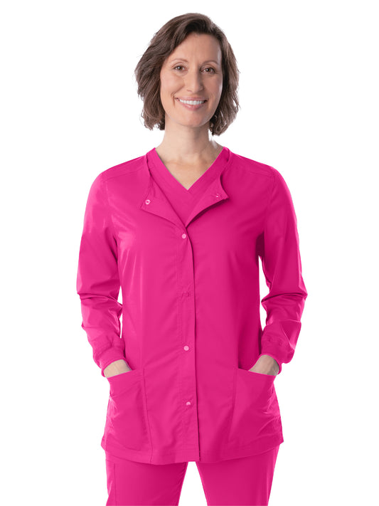 Women's Snap Front Scrub Jacket - 3038 - Primrose