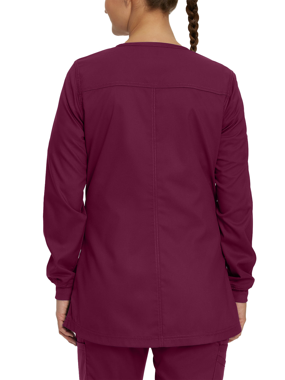 Women's Snap Front Scrub Jacket - 3038 - Wine