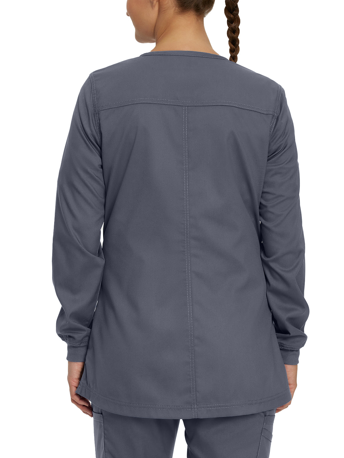 Women's Snap Front Scrub Jacket - 3038 - Steel