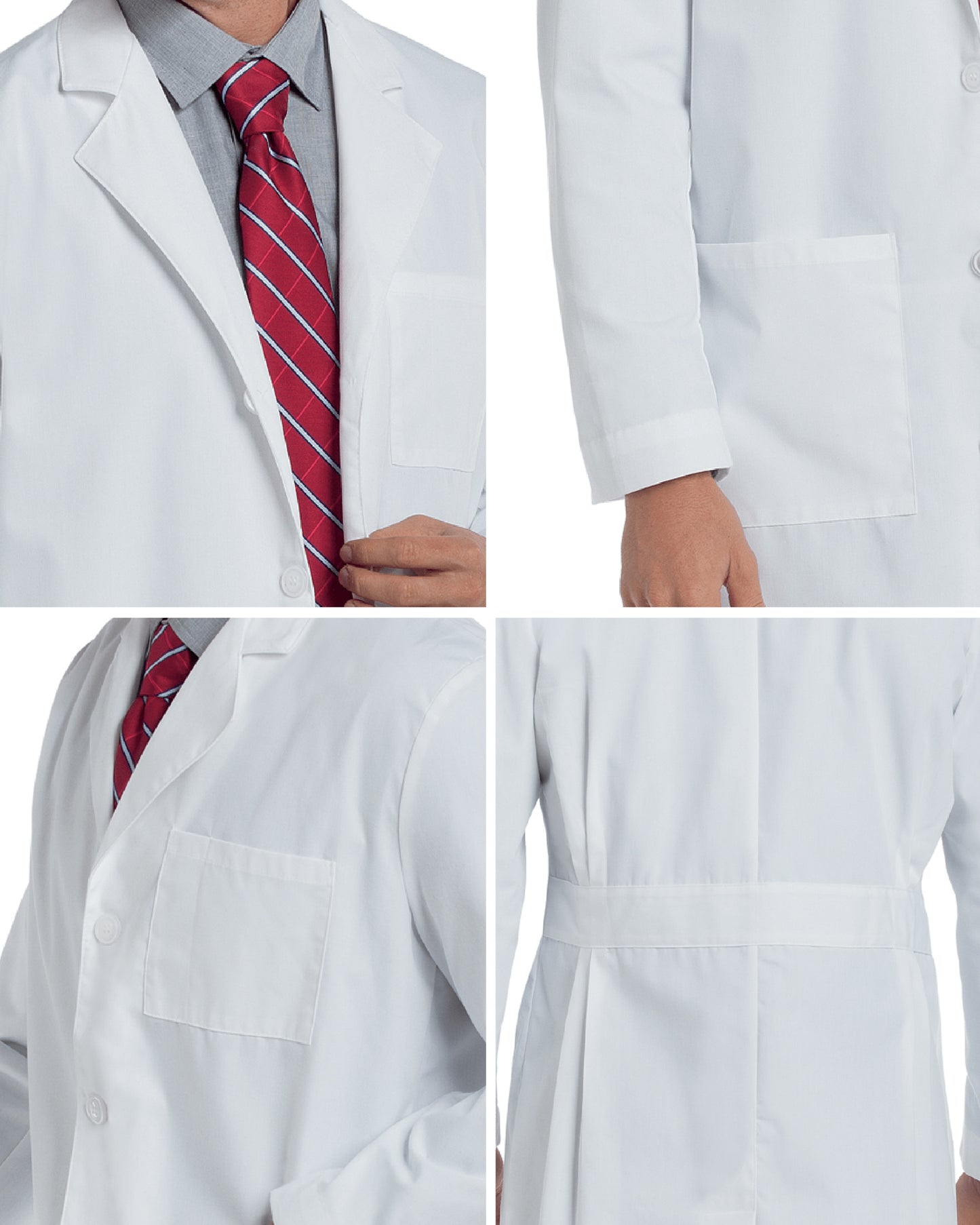 Men's Three-Pocket 35.5" Mid-Length Lab Coat - 3148 - White