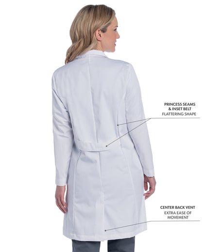 Women's Five-Pocket 38" Full-Length Lab Coat - 3153 - White Twill