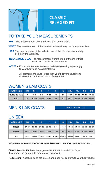 Women's 5-Pocket Full-Length Notebook Lab Coat - 3165 - White