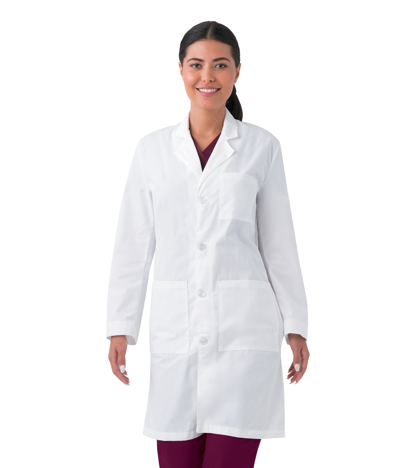 Unisex Three-Pocket 39" Full-Length Lab Coat - 3187 - White