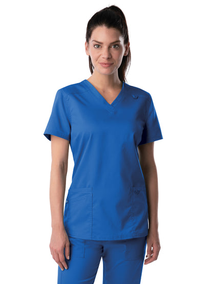 Women's 3-Pocket Fade Resistant V-Neck Scrub Top - 4160 - Royal