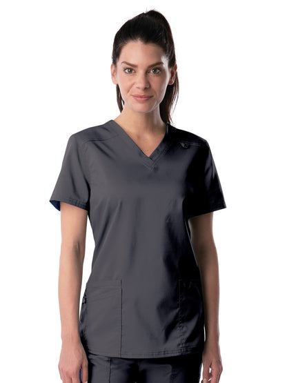 Women's 3-Pocket Fade Resistant V-Neck Scrub Top - 4160 - Graphite