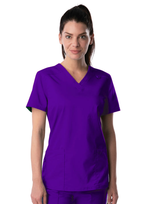 Women's 3-Pocket Fade Resistant V-Neck Scrub Top - 4160 - Grape