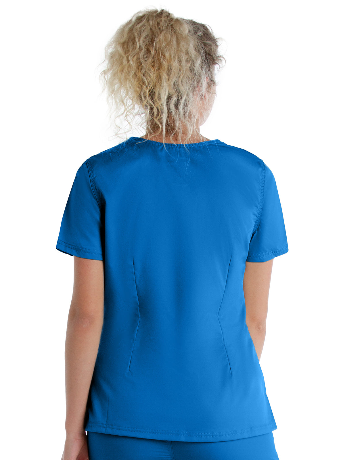 Women's 3-Pocket Mock Wrap Neck Scrub Top - 4161 - Royal